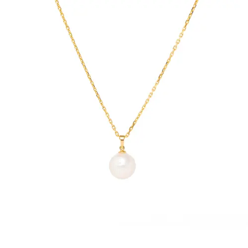 9 ct yellow gold 13-14mm freshwater pearl pendant (chain not included)