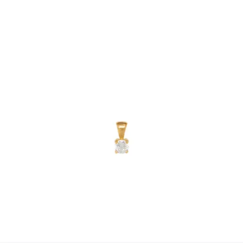18ct yellow gold 4 claw diamond pendant O.25ct diamond