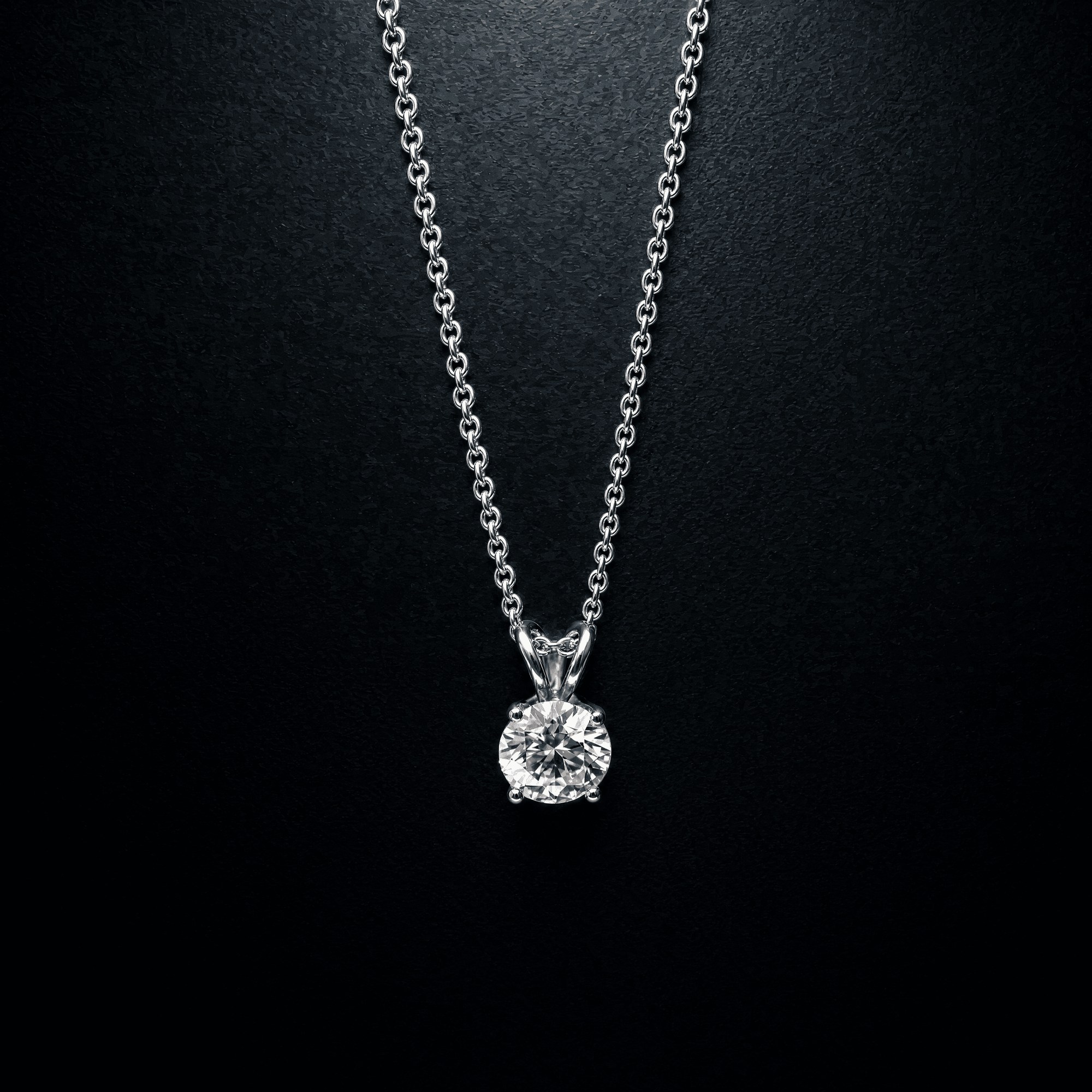 18ct white gold lab grown diamond solitaire pendant. Chain not included. Code RSD LGP 001. Valuation AUD $4,000.00
