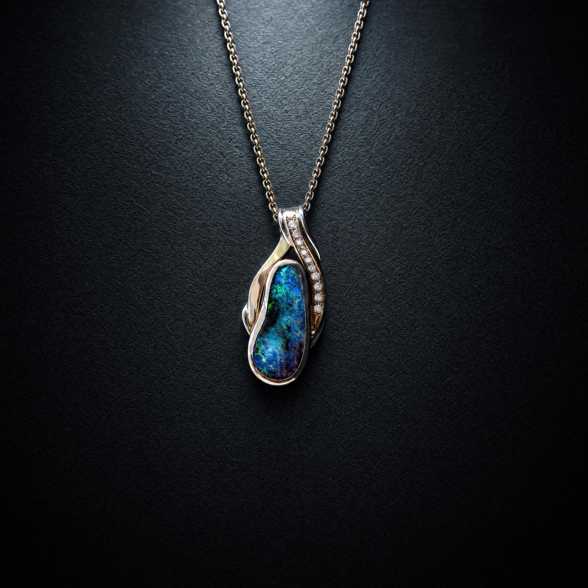 One only, handmade 18ct yellow and white gold. Chain not included. Code: RSD HMP 003. Valuation AUD $9,500.00
